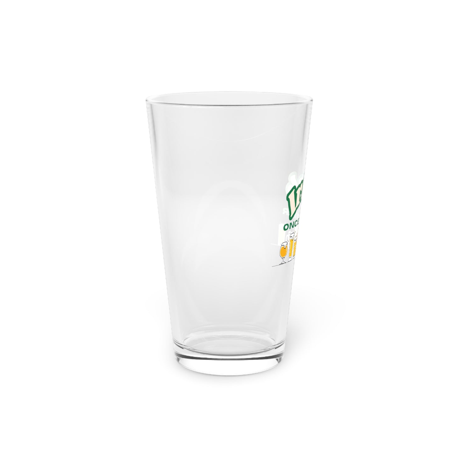 Irish Once a Year" 16oz Pint Glass – St. Patrick’s Day Essential! 🍀🍻